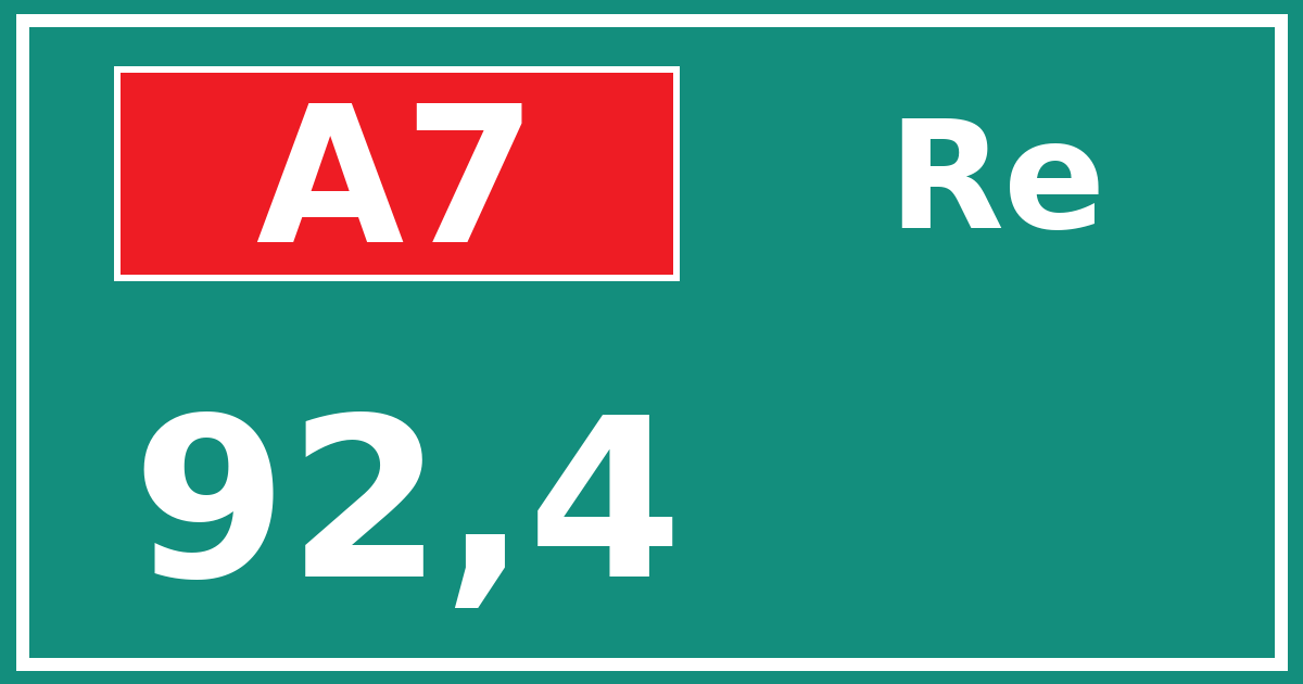 Hectometerbord A7 92,4 zijde Re