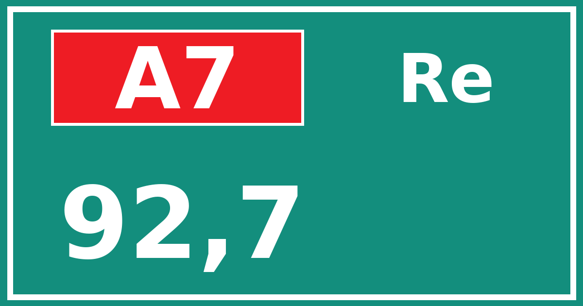 Hectometerbord A7 92,7 zijde Re