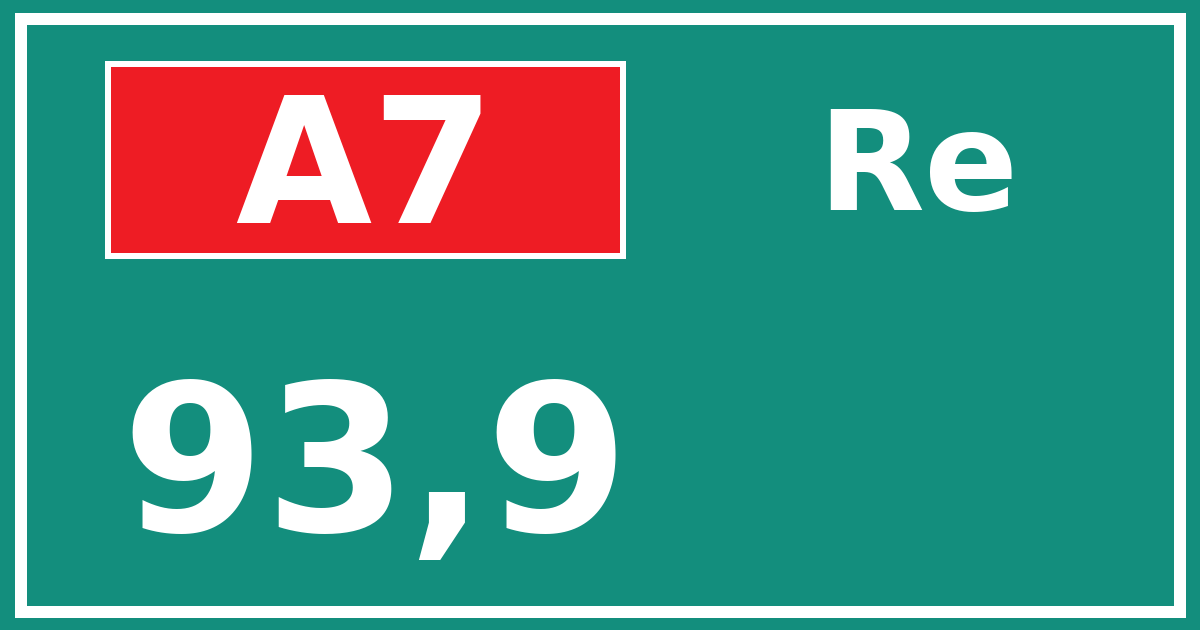 Hectometerbord A7 93,9 zijde Re