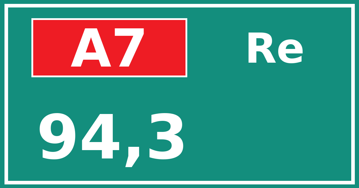 Hectometerbord A7 94,3 zijde Re