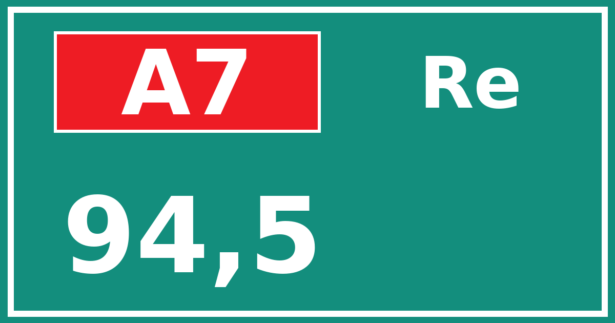 Hectometerbord A7 94,5 zijde Re