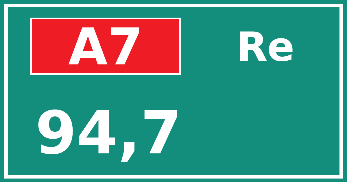 Hectometerbord A7 94,7 zijde Re