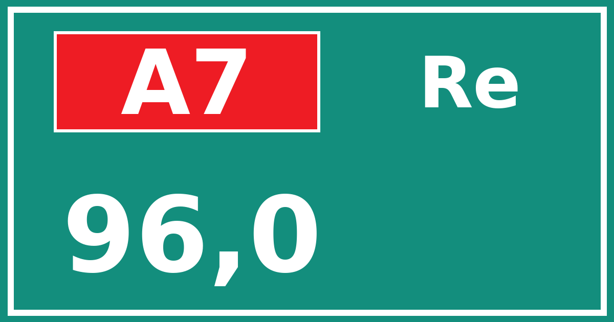Hectometerbord A7 96,0 zijde Re