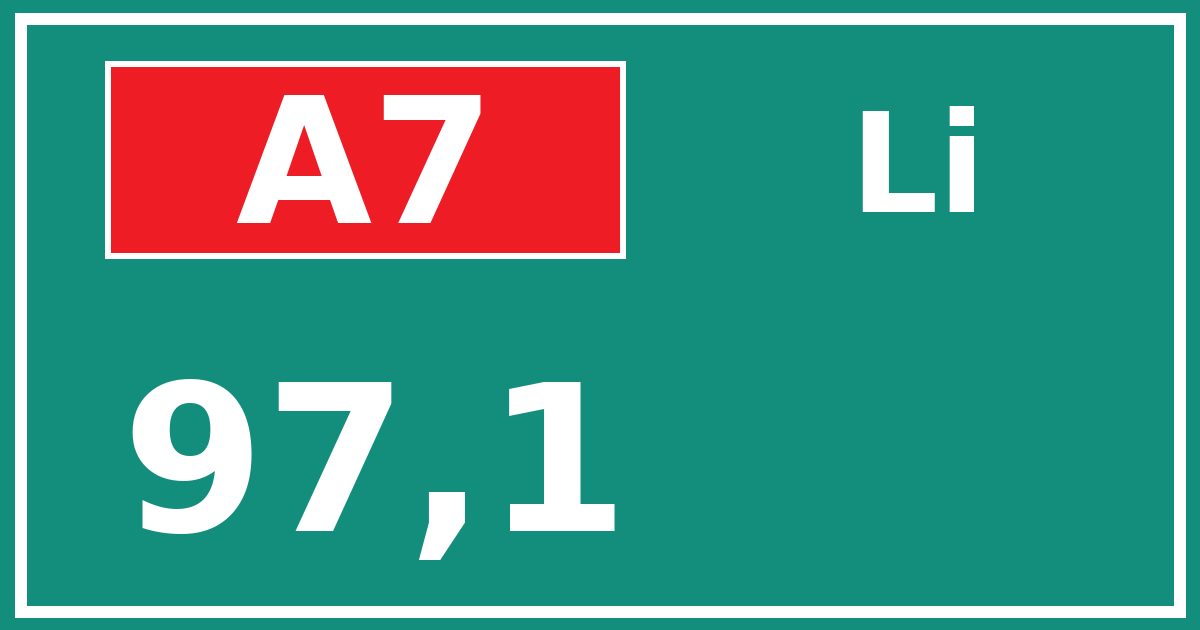 Hectometerbord A7 97,1 zijde Li