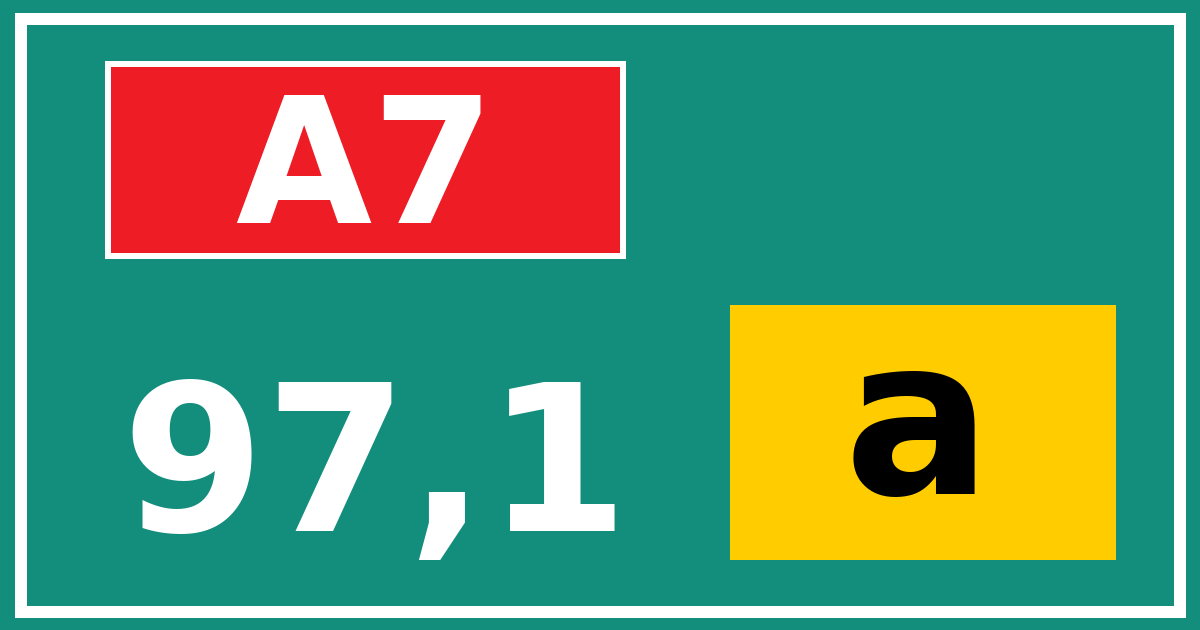 Hectometerbord A7 97,1 letter a