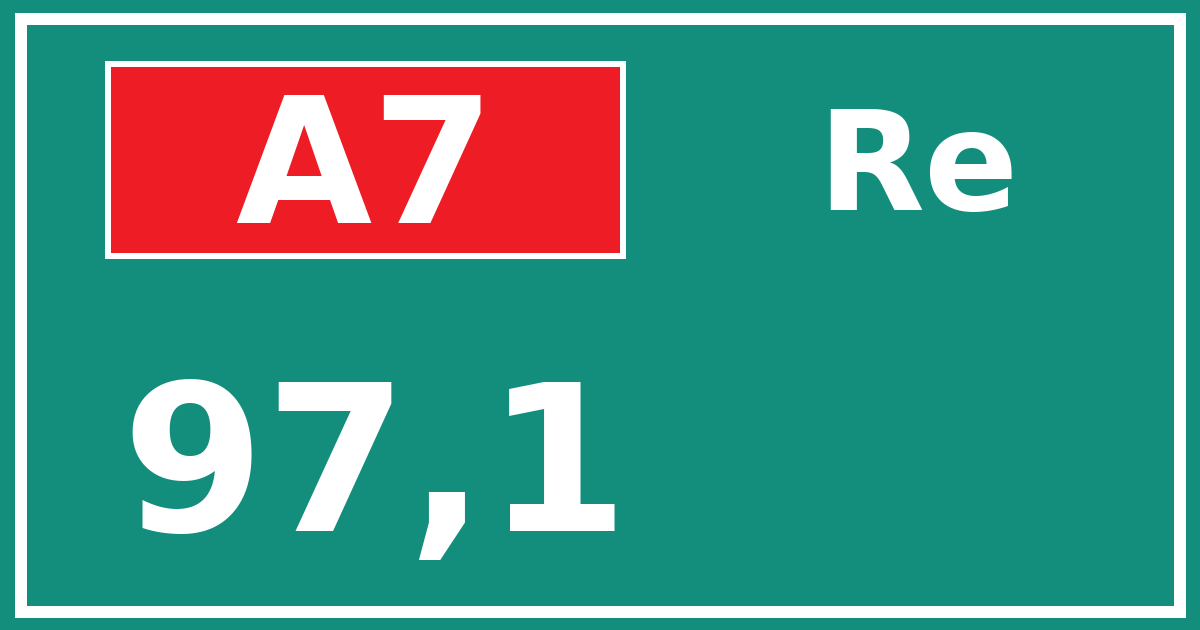 Hectometerbord A7 97,1 zijde Re