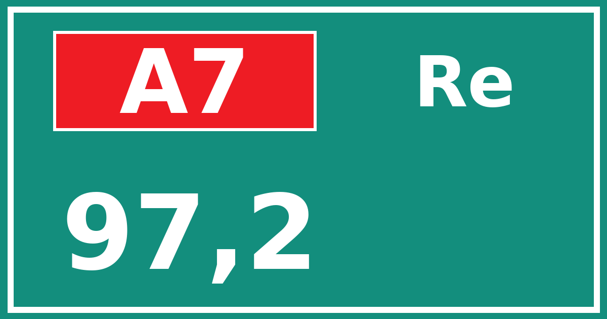 Hectometerbord A7 97,2 zijde Re