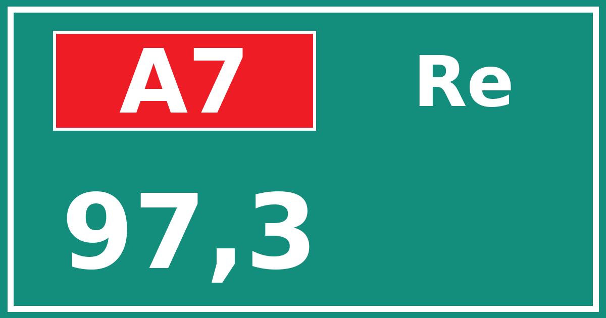 Hectometerbord A7 97,3 zijde Re