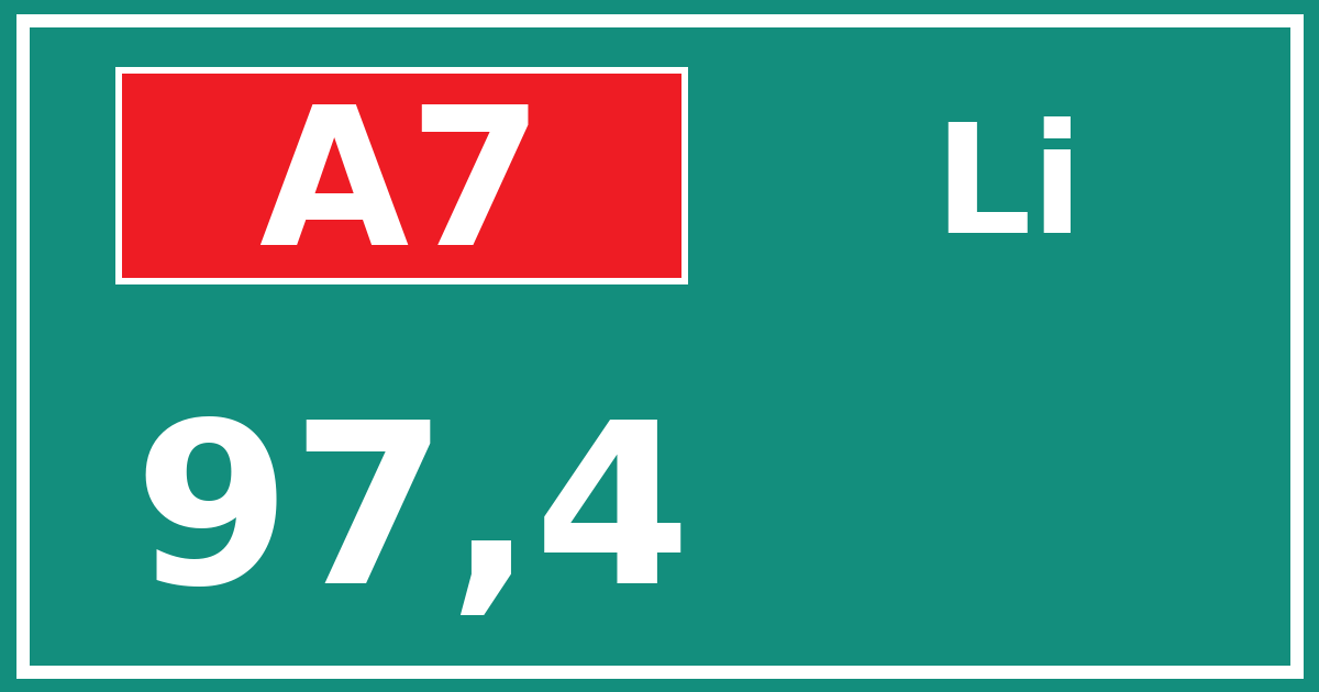 Hectometerbord A7 97,4 zijde Li
