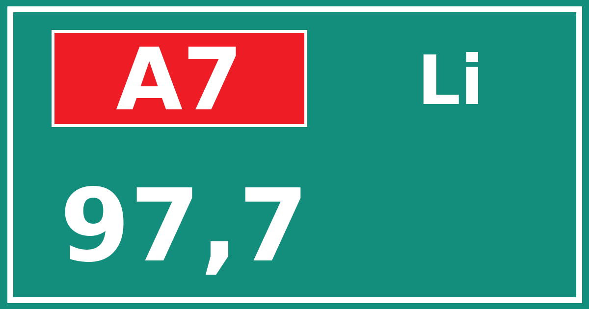 Hectometerbord A7 97,7 zijde Li