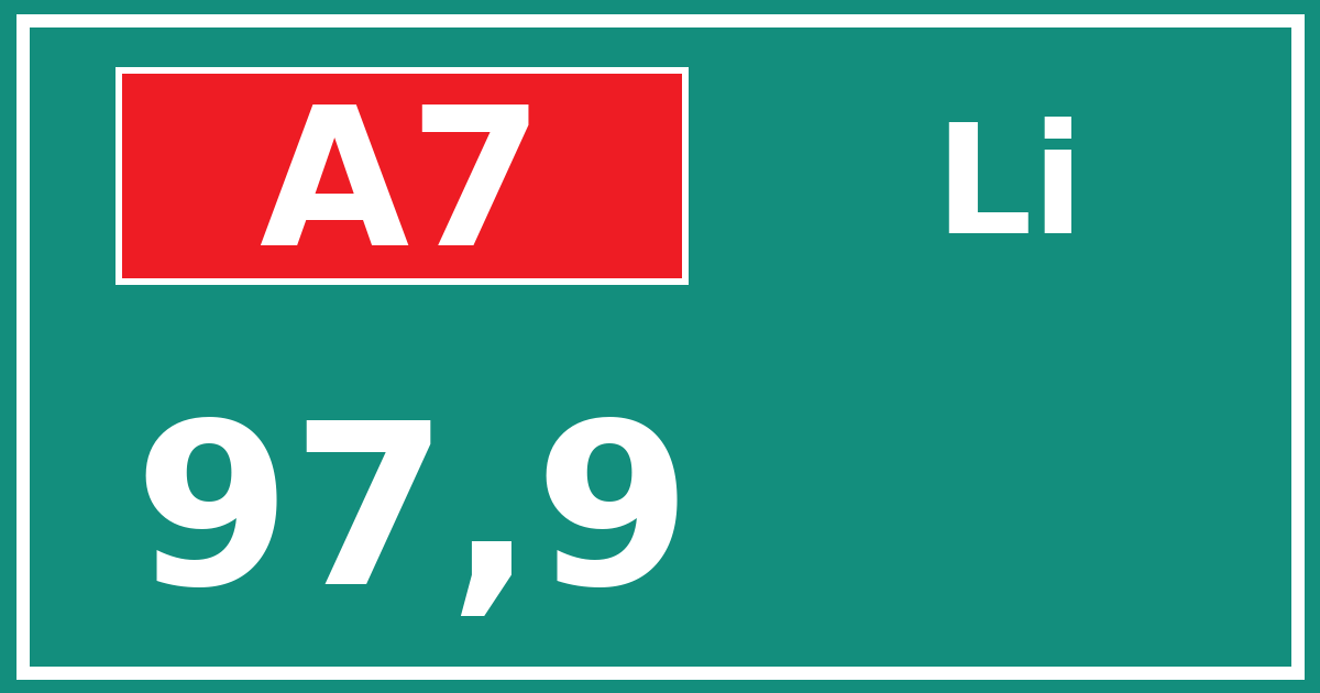 Hectometerbord A7 97,9 zijde Li