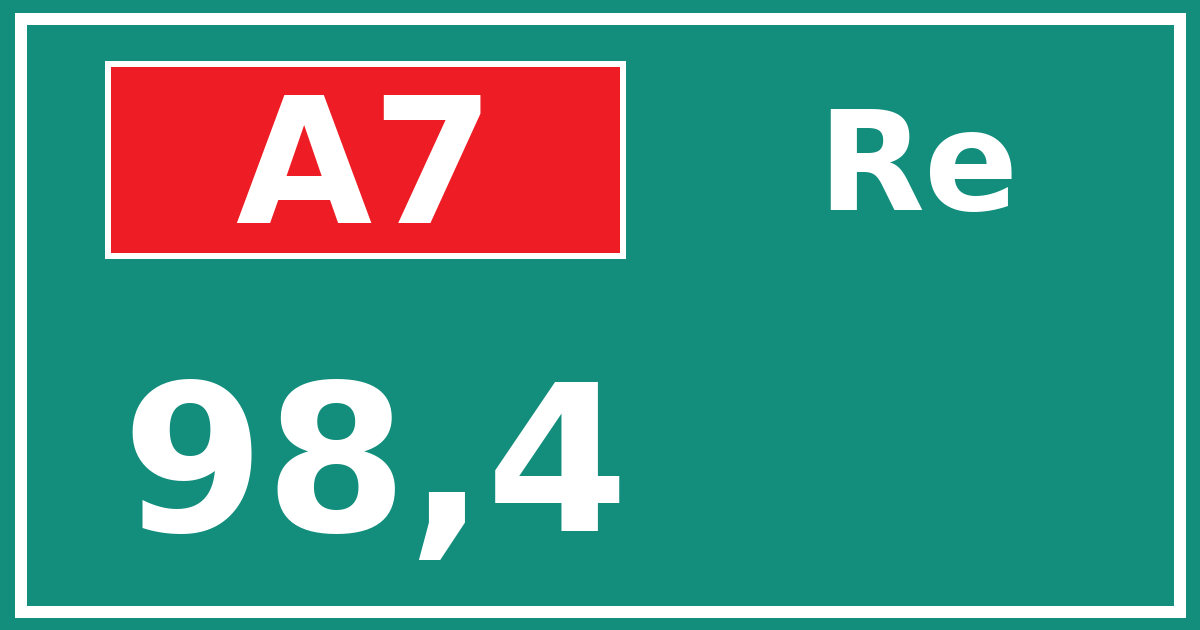 Hectometerbord A7 98,4 zijde Re