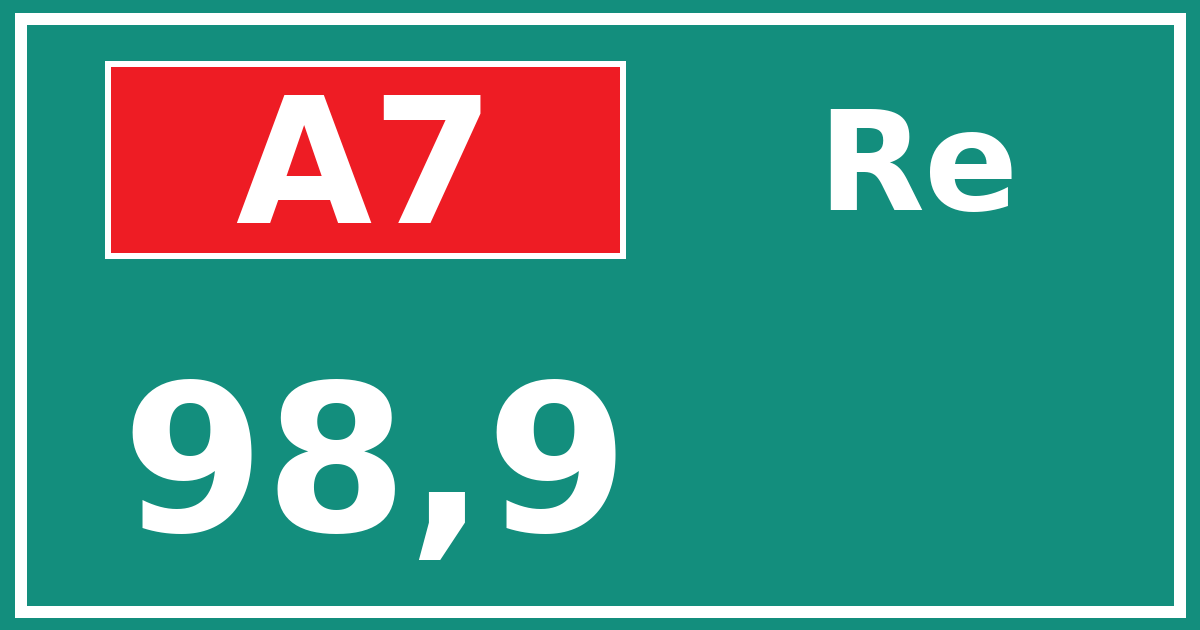 Hectometerbord A7 98,9 zijde Re