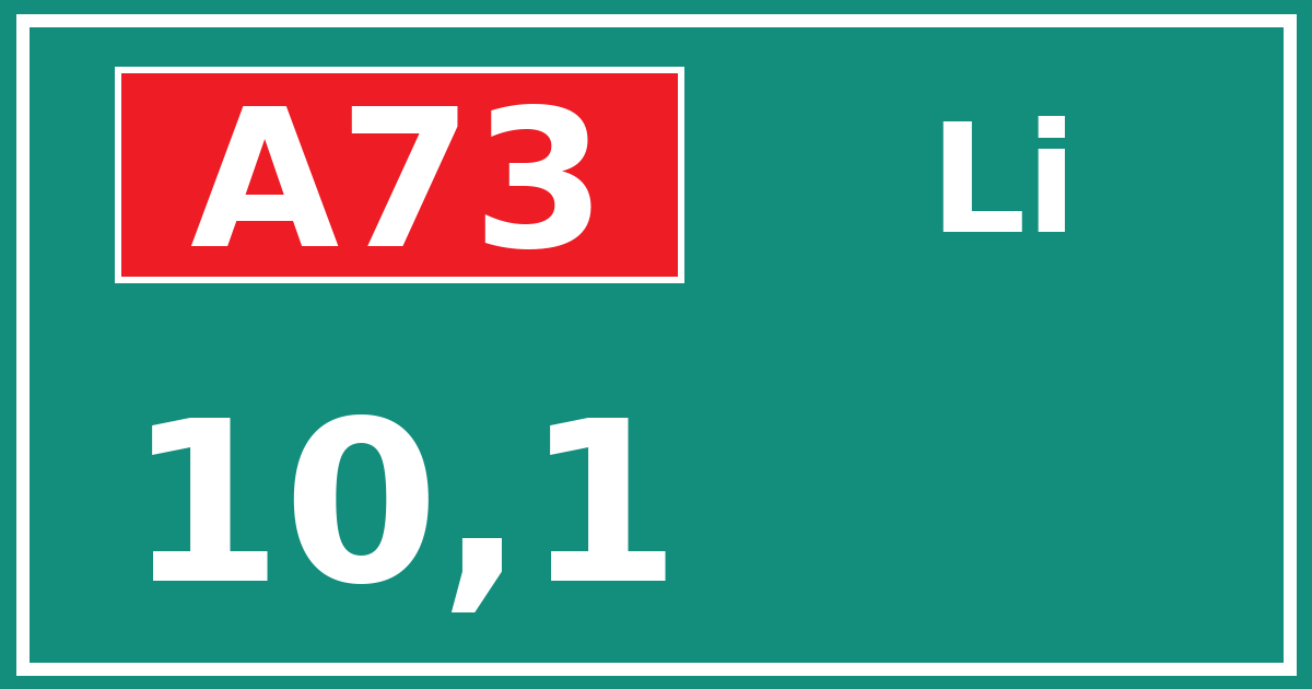 Hectometerbord A73 10,1 zijde Li
