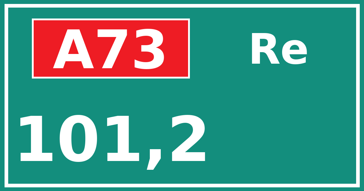 Hectometerbord A73 101,2 zijde Re
