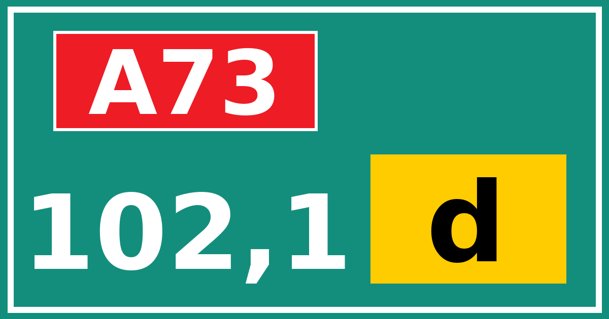 Hectometerbord A73 102,1 letter d