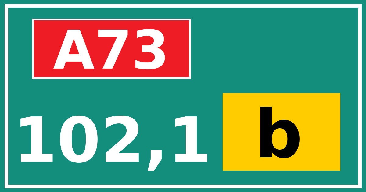 Hectometerbord A73 102,1 letter b