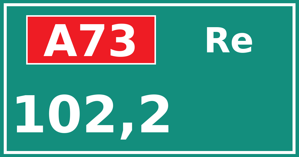 Hectometerbord A73 102,2 zijde Re