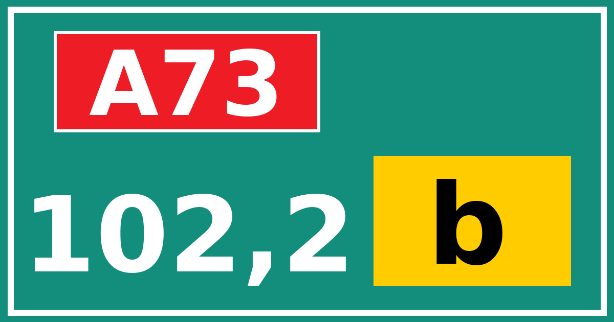 Hectometerbord A73 102,2 letter b