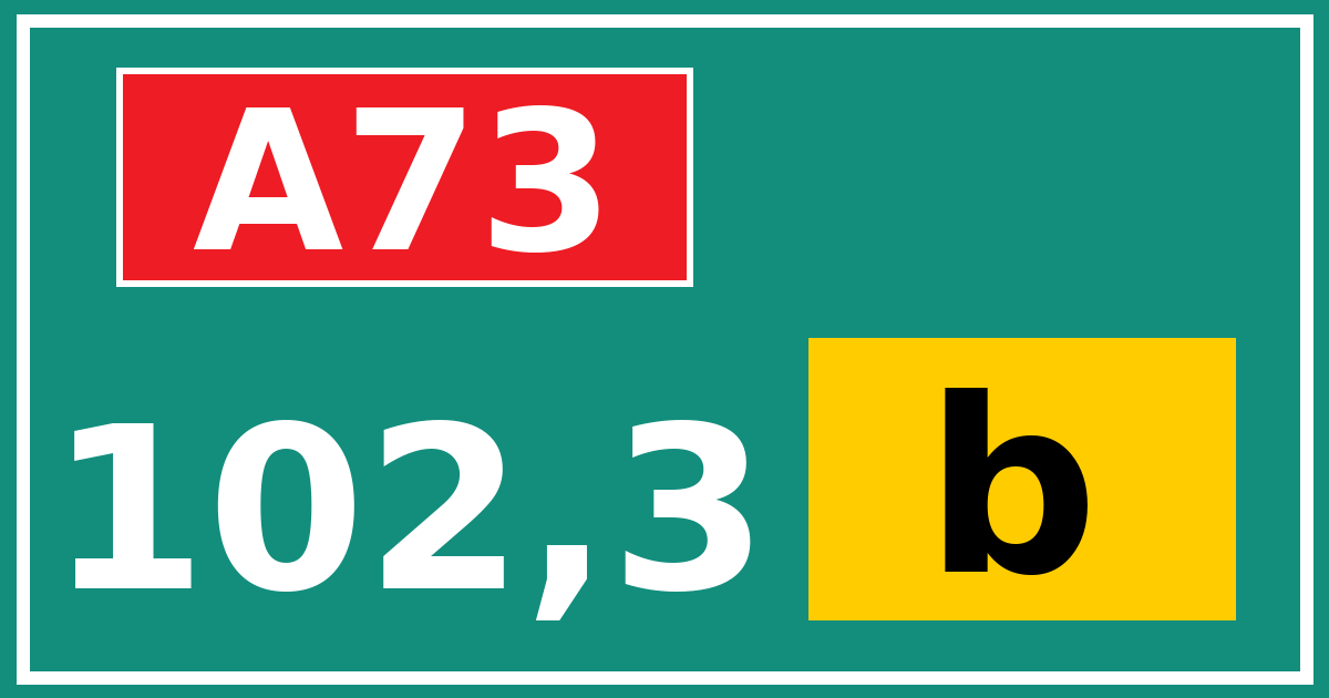 Hectometerbord A73 102,3 letter b