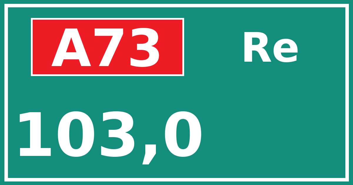 Hectometerbord A73 103,0 zijde Re