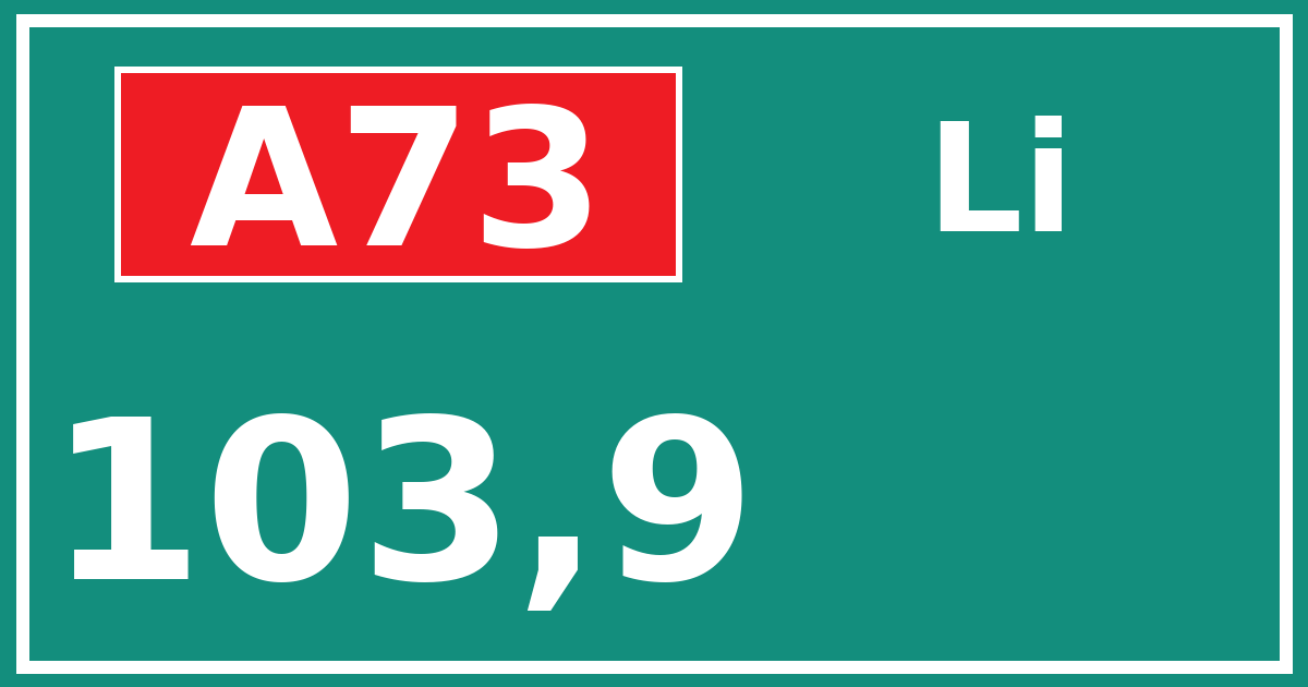 Hectometerbord A73 103,9 zijde Li
