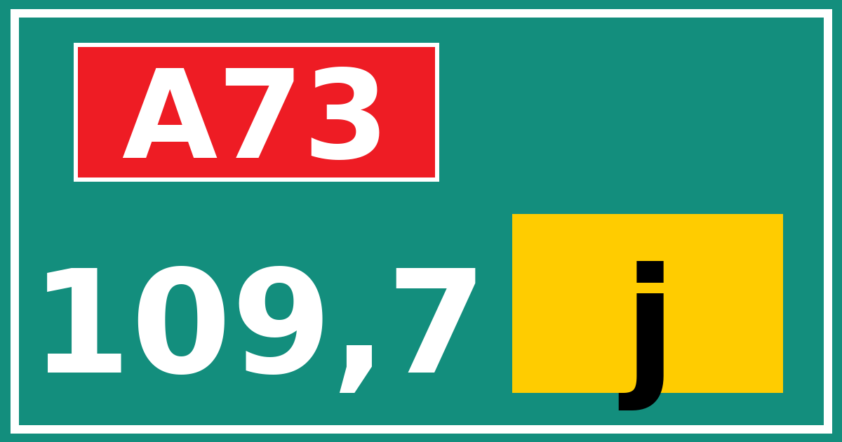 Hectometerbord A73 109,7 letter j
