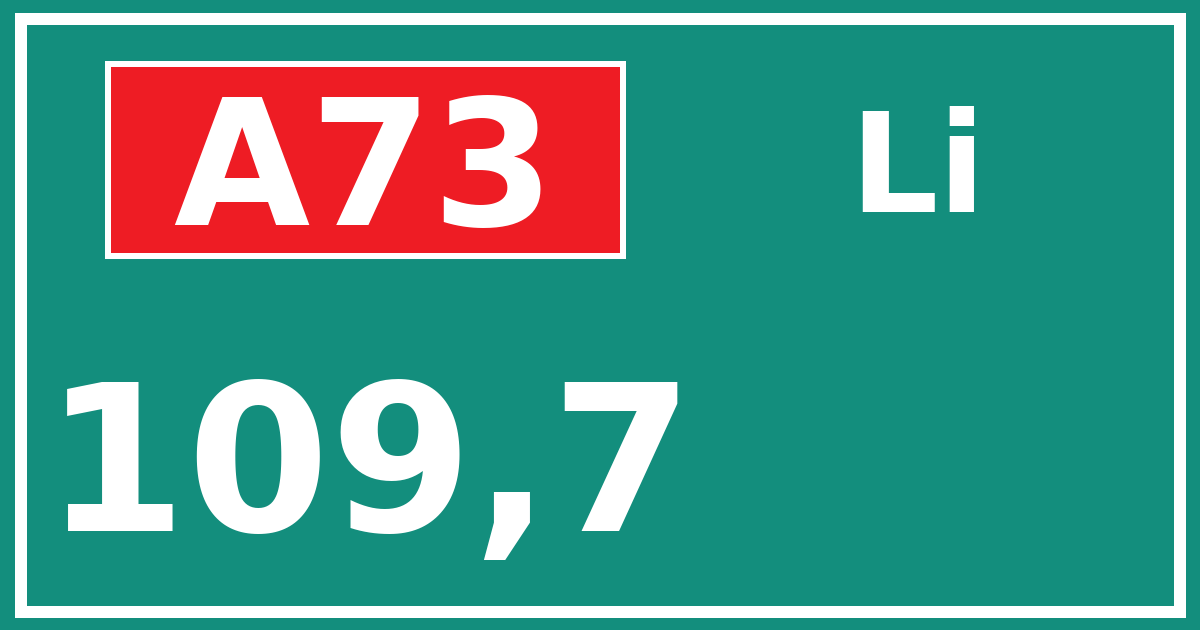 Hectometerbord A73 109,7 zijde Li