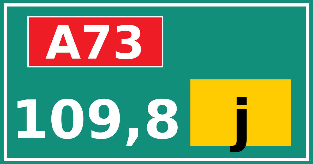 Hectometerbord A73 109,8 letter j