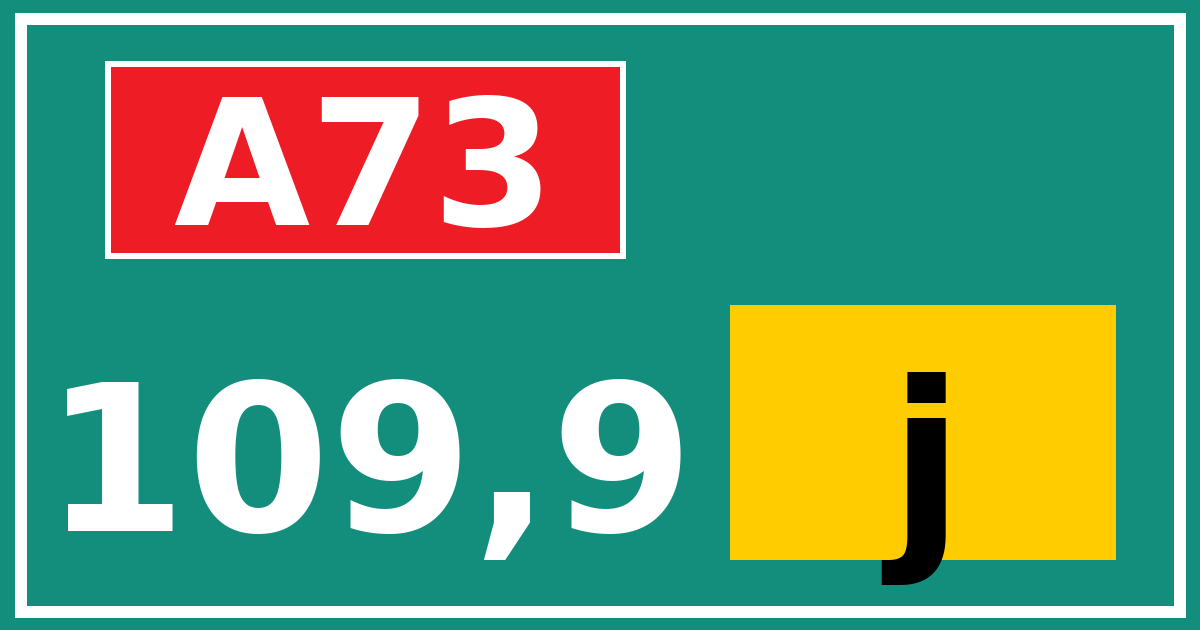 Hectometerbord A73 109,9 letter j