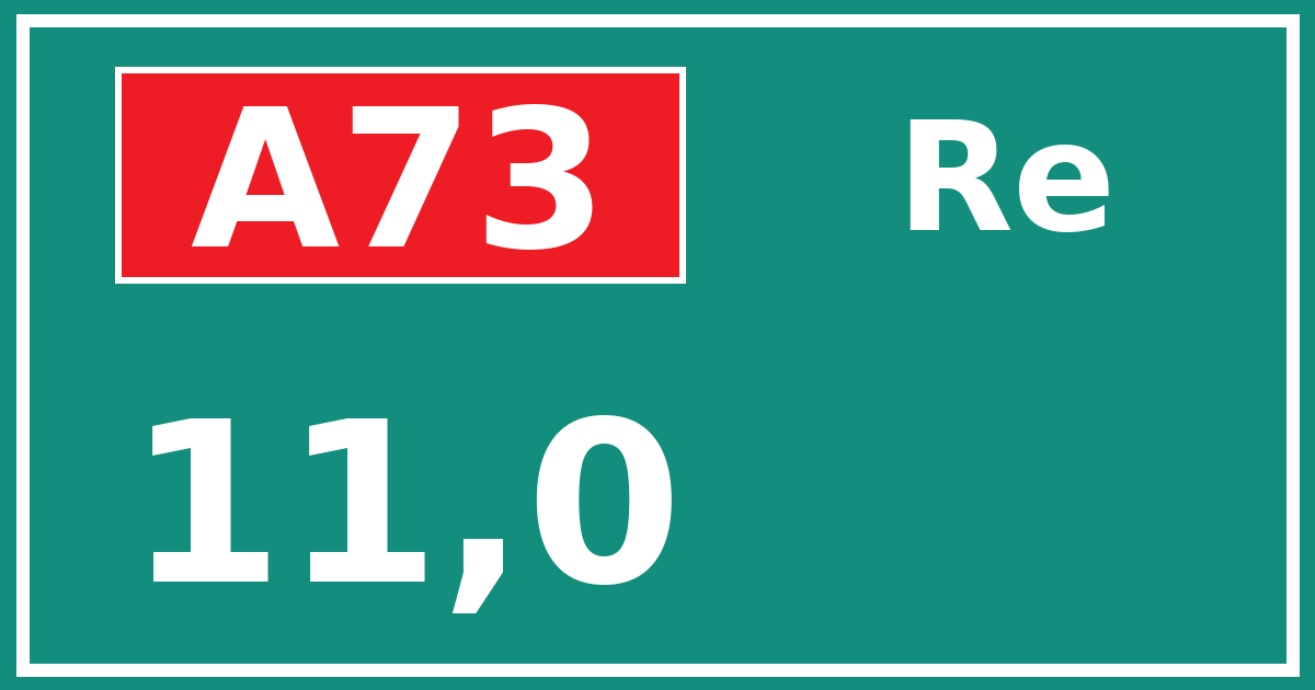 Hectometerbord A73 11,0 zijde Re