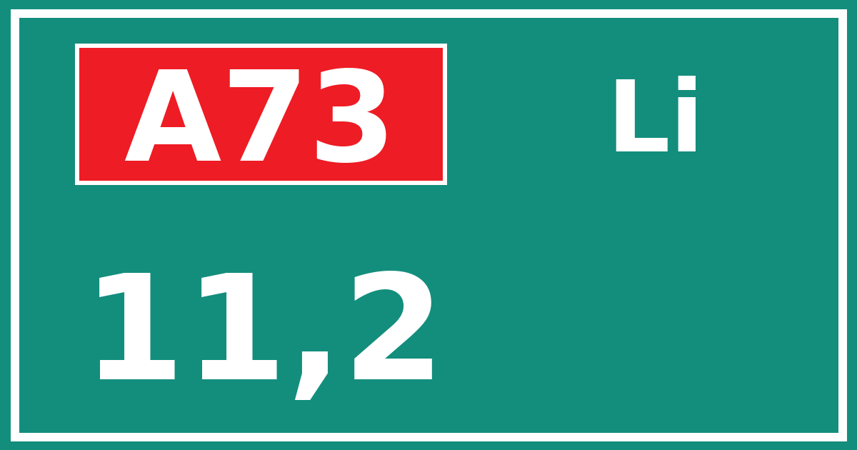 Hectometerbord A73 11,2 zijde Li