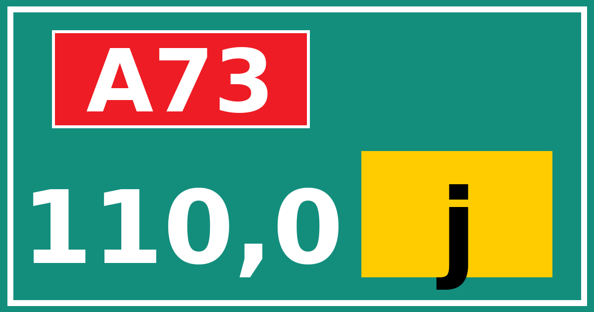 Hectometerbord A73 110,0 letter j