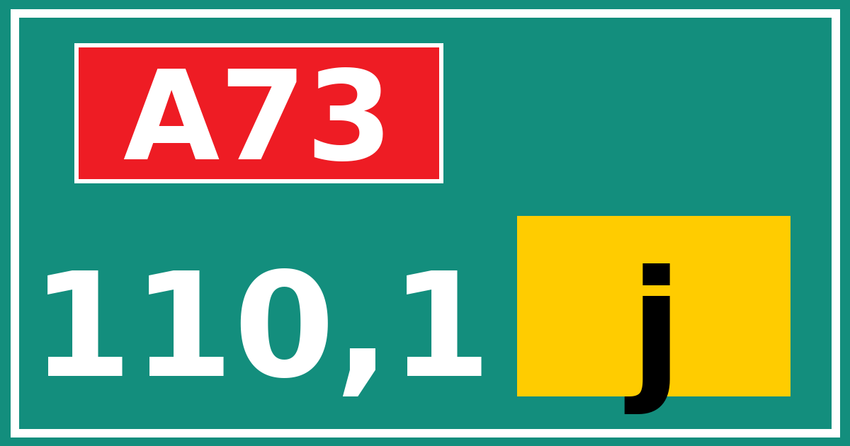 Hectometerbord A73 110,1 letter j