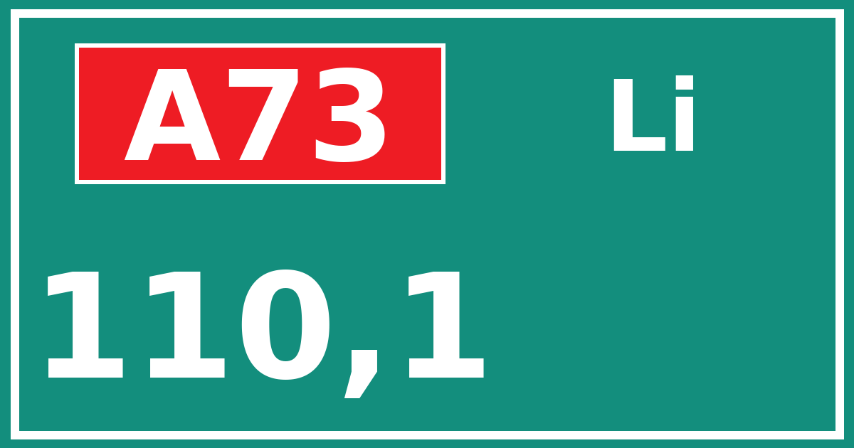 Hectometerbord A73 110,1 zijde Li