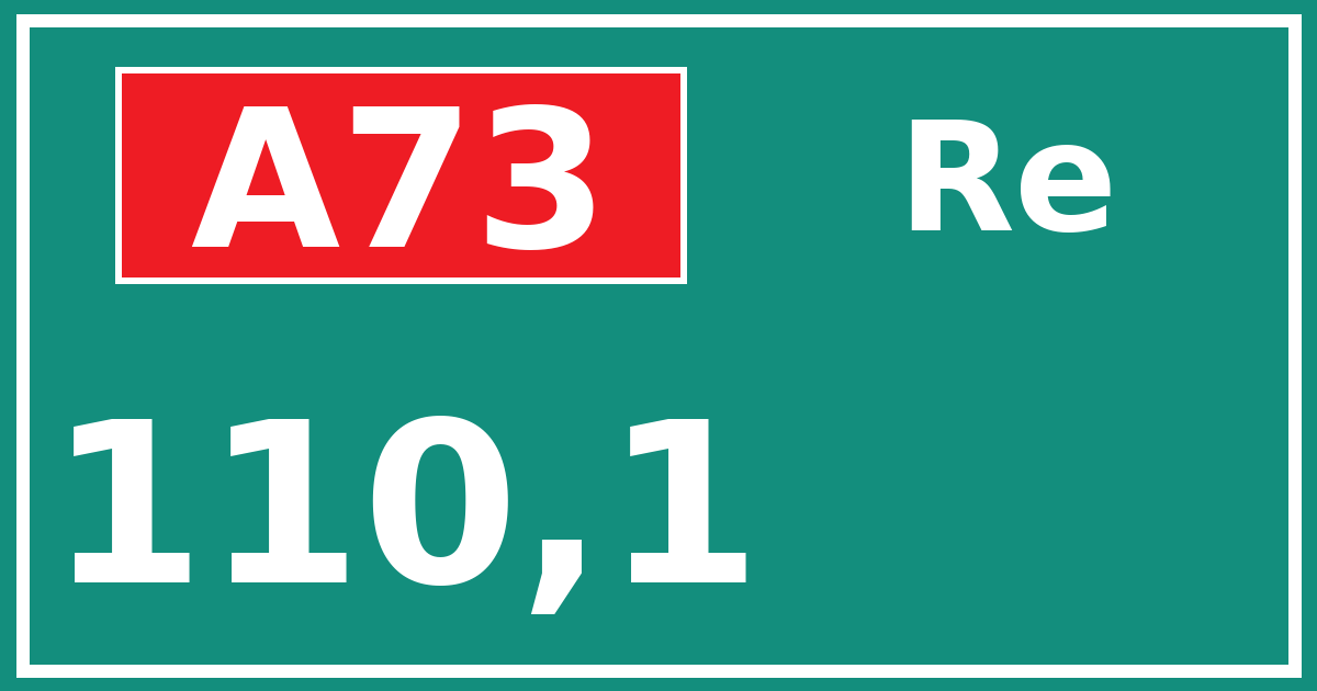 Hectometerbord A73 110,1 zijde Re