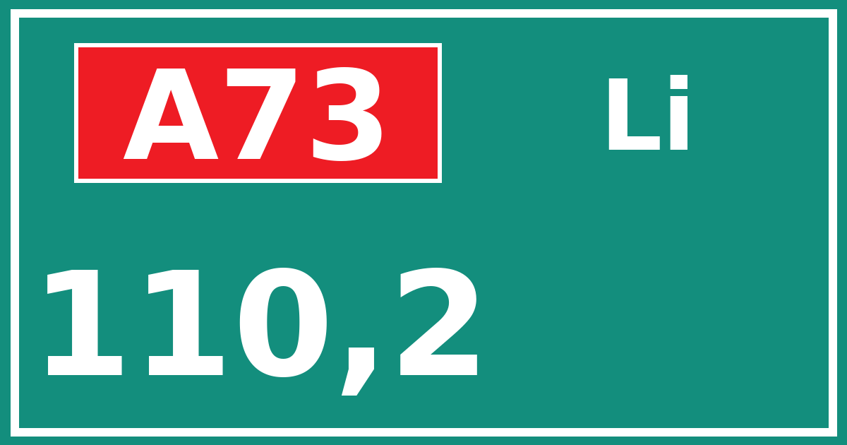 Hectometerbord A73 110,2 zijde Li