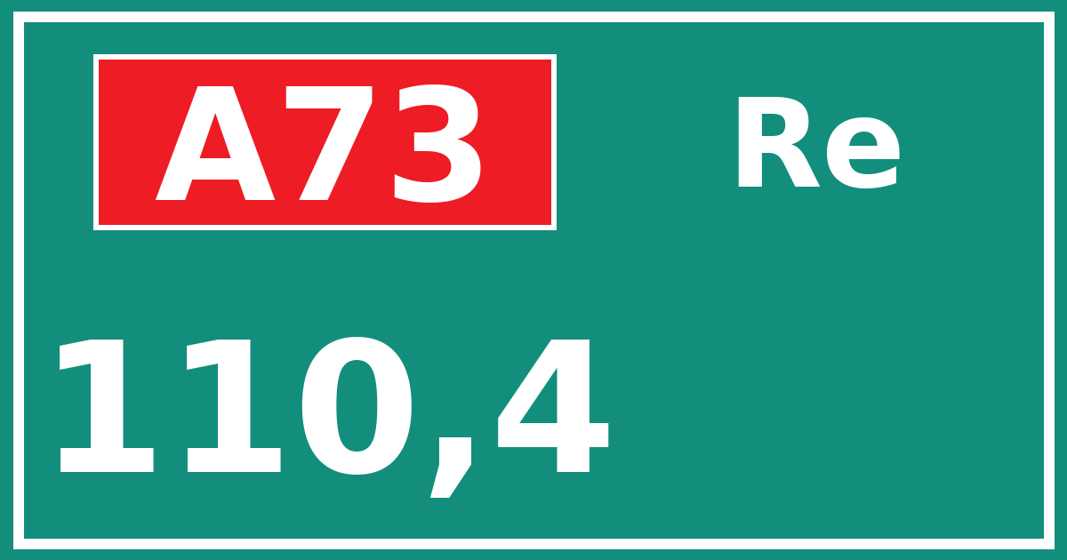 Hectometerbord A73 110,4 zijde Re