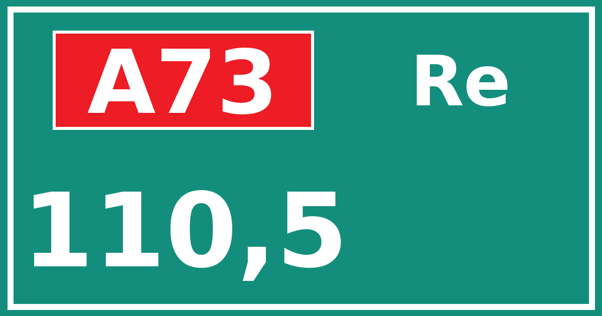 Hectometerbord A73 110,5 zijde Re