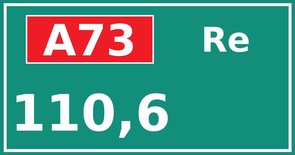 Hectometerbord A73 110,6 zijde Re