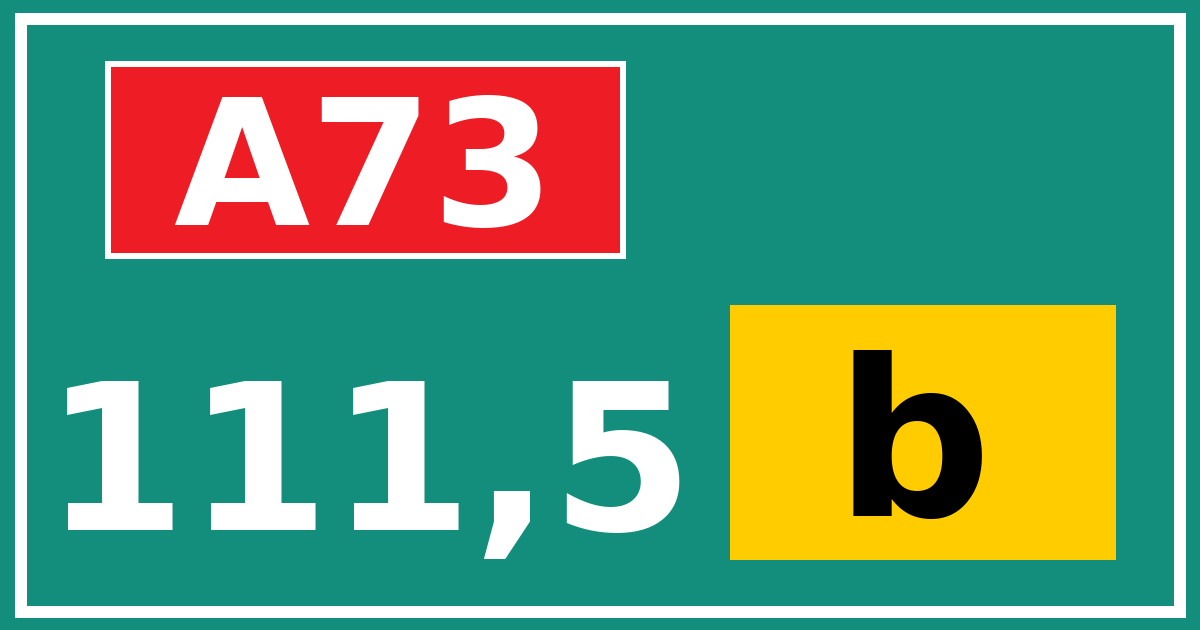 Hectometerbord A73 111,5 letter b