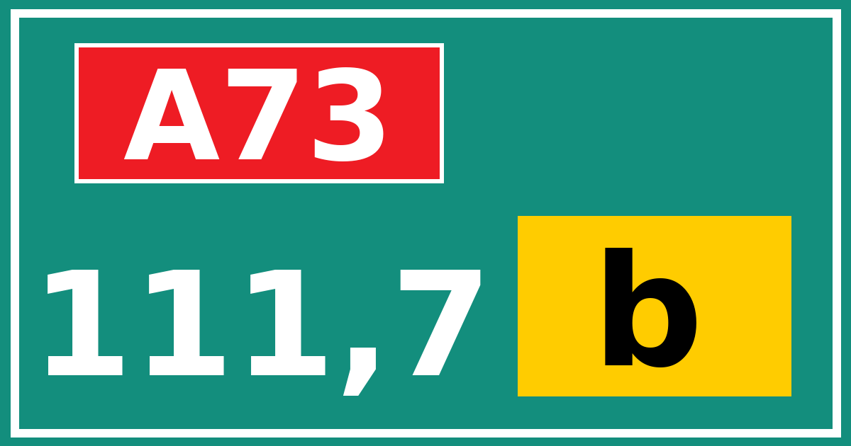 Hectometerbord A73 111,7 letter b