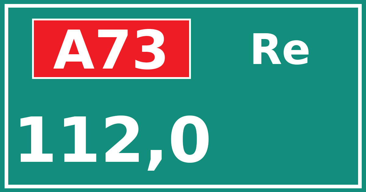 Hectometerbord A73 112,0 zijde Re