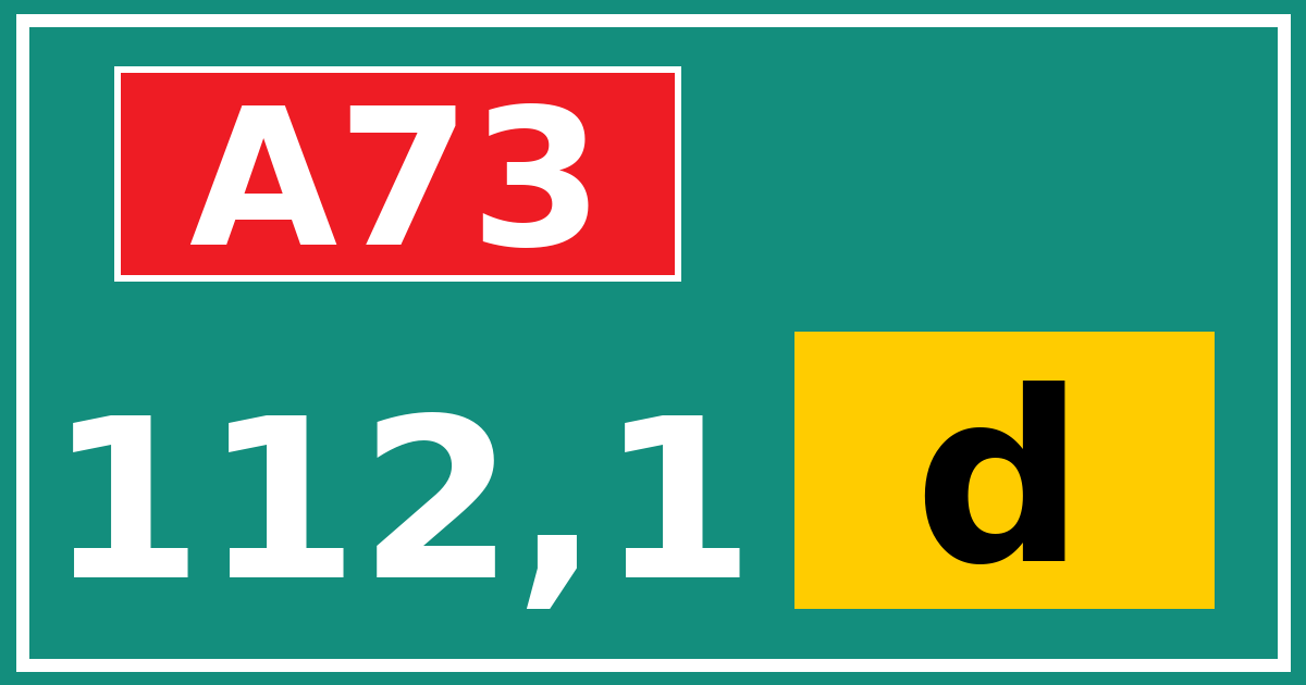 Hectometerbord A73 112,1 letter d