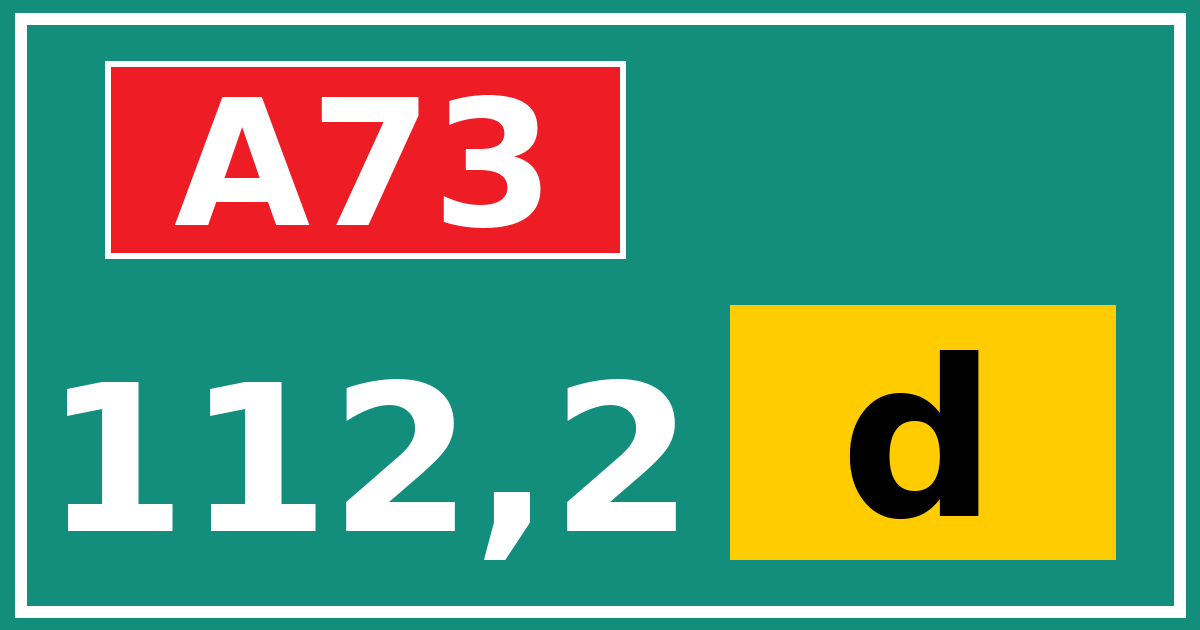 Hectometerbord A73 112,2 letter d