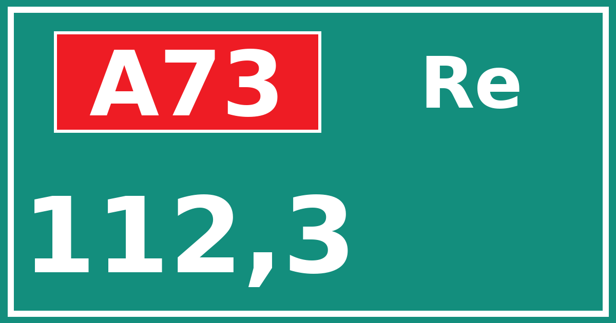 Hectometerbord A73 112,3 zijde Re