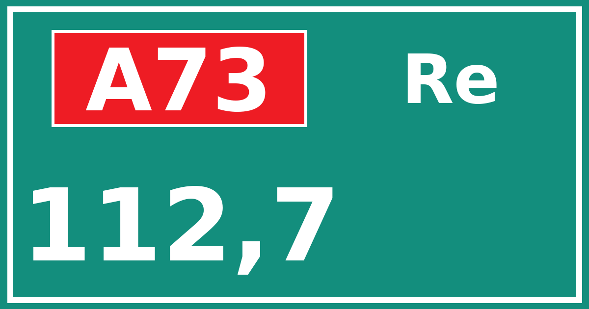 Hectometerbord A73 112,7 zijde Re