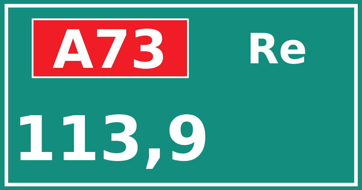 Hectometerbord A73 113,9 zijde Re
