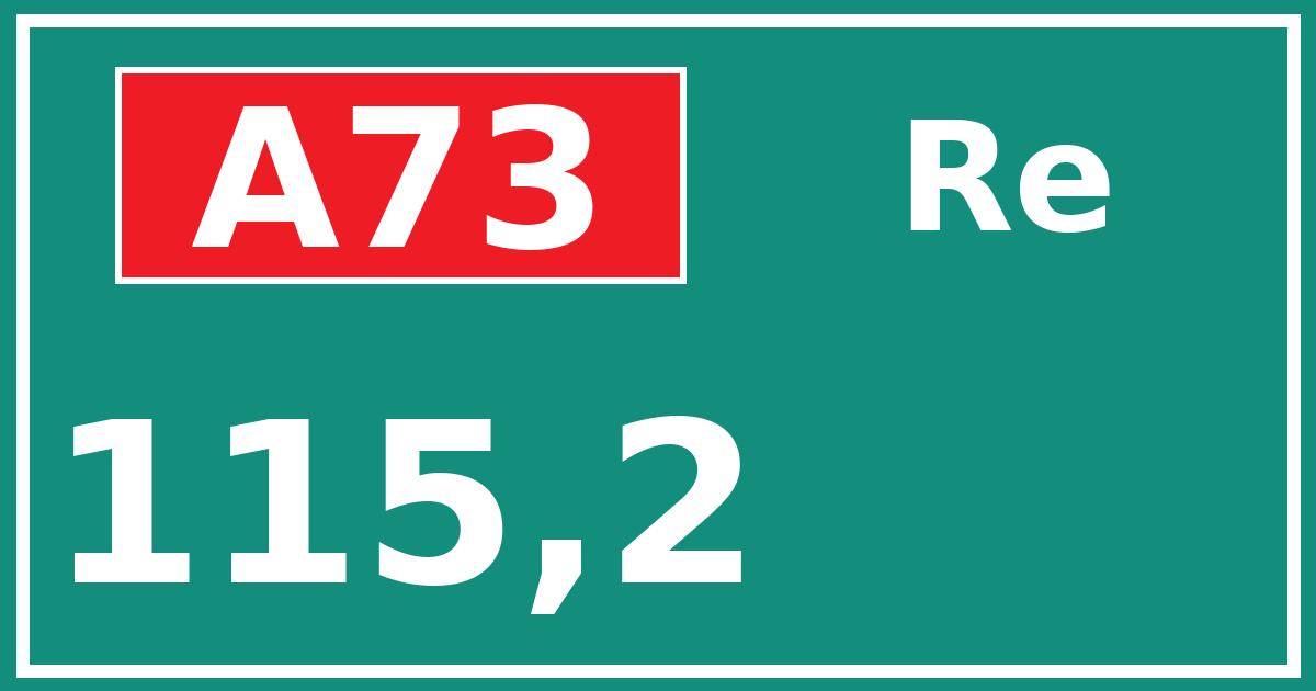Hectometerbord A73 115,2 zijde Re