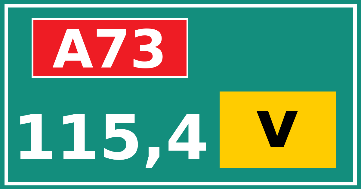 Hectometerbord A73 115,4 letter v